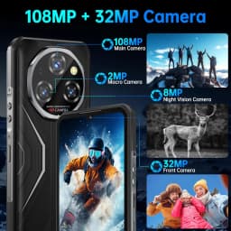 OUKITEL WP55 5G Rugged Smartphone - 36GB+256GB/2TB Android 15 Rugged Phone, 11000mAh Battery,6.6" FHD+ 120hz Phone,108MP Main Camera,Mobile Phones,IP68 IP69K MIL-STD-810H Waterproof Shockproof Dustproof,Outdoor Construction Work Smartphone OTG