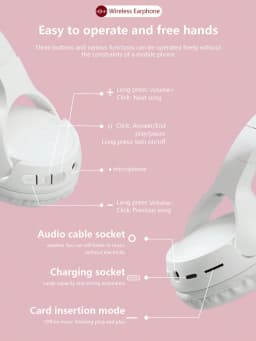 Wireless Over-Ear Headphones, Foldable Stereo, Jerry 5.3, Long Battery Life, Intelligent Noise Cancellation for Gaming Headphone