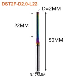 Dreanique 1pc 3.175 4 6 8mm Shank DLC Coatting 2 Flutes Carbide Straight Flute End Mill Bit CNC Milling Tool Slot Milling Cutter