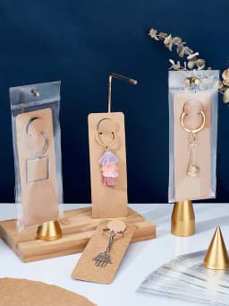100/400 Pcs Keychain Display Holder, Necklace Keyring Organizer Paper Card, Transparent Self-Sealing Bag for Packaging Wholesale