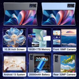 10.36" WiFi Global Version Tablet 20000mAh 14 Core 16GB+1TB Dual SIM 5G Android 13 Gaming Pad GPS BT 16+32MP Camera