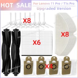 Fit For Lenovo T1S Pro / T1 Pro/ Proscenic M7 Pro / Honiture Q6 Parts Roller Side Brush Cover Guard Filter Mop Cloth Dust Bag