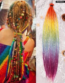 24 Inch Synthetic Dreadlock Hair Extensions 5 Strands/Lot Hippie Dreads Colorful DreadLoc Reggae Style Crochet Braids