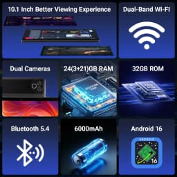 10.1 Inch Laptop‑Style Tablet PC Tablet Android 16 20GB(3+17 Virtual) RAM 64GB ROM A333 5‑Core HD LCD 5000mAh 2 Optional Packages Complete Set With Keyboard Mouse Stylus Earphone Storage Bag Option