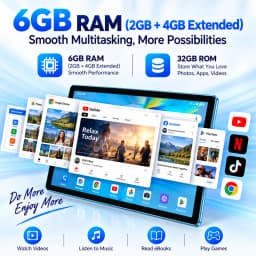COLORROOM K10 10.1 Inch Android 13 Tablet 6GB RAM 32GB ROM 6000mAh HD IPS WiFi Bluetooth Dual Camera for Work Study Entertainmen