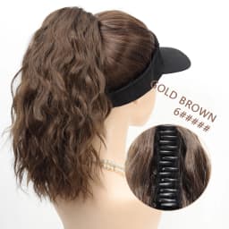 14‘’ Synthetic Short Wave Ponytail Claw Clip in Hair Extension Black Brown Gold Hairpiece for Women