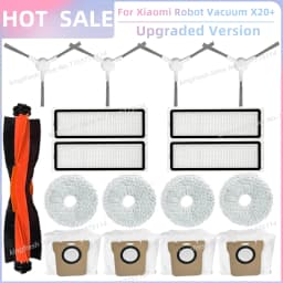 Fit For Xiaomi Robot Vacuum X20+, X10+ / X20 Plus, X10 Plus Parts Roller Side Brush Hepa Filter Mop Cloth Dust Bag Accessories