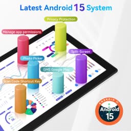 10.1 Inch Android15 Tablet Bundle Set Octa‑Core A523,20GB(3+17GB Virtual)RAM 64GB ROM 1TB Expandable,Widevine L1 IPS 16:10 Display WiFi6 Face ID Unlock 5000mAh Dual Speakers Full Kit with Keyboard Mouse Case Stylus Earbuds for Study Office