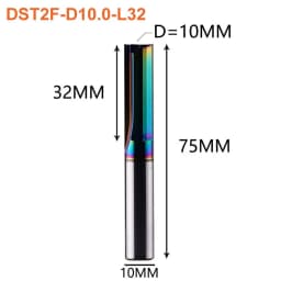 Dreanique 1pc 3.175 4 6 8mm Shank DLC Coatting 2 Flutes Carbide Straight Flute End Mill Bit CNC Milling Tool Slot Milling Cutter