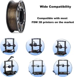 Galaxy Glitter 3D Printer Filament 1.75mm Black Glitter Gold PLA 250g/500g Spool for 3D Printing