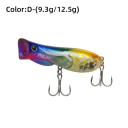 LETOYO 69F 76F Floating Popper Lure With Fins Steel Balls Hard Baits Artificial Baits Bass Lure Perch Bait Pike Fishing Lure
