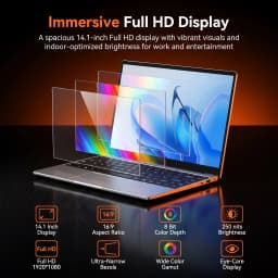 LENO NEW 14.1" Laptop Windows 11 16GB RAM 2TB SSD Intel N3700 Pro Notebook Gamer 1920*1080 Display Office Study Ultra Slim Computer PC