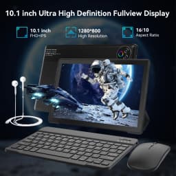 URAO 10.1 Inch Android 15 Tablet PC 20GB RAM 64GB ROM A333 Five Core Processor HD Display WiFi Tablet Computer with Keyboard Mouse Optional Portable Tablet for Study Entertainment UK Local Stock Tax Included
