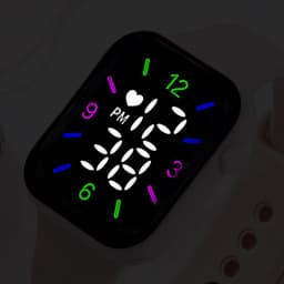 4-Piece Set of Cute and Stylish Electronic Watches for Couples, Paired with a Black and White Butterfly Bracelet Set, Suitable for Couples, Casual and Versatile, a Great Choice as a Gift