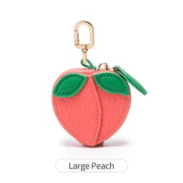 Fashion Personality Red Cherry Shape Fruit Pendant Coin Purse Mini Cute Keychain PU Leather Bag Pendant Small Bag Gift for Girls