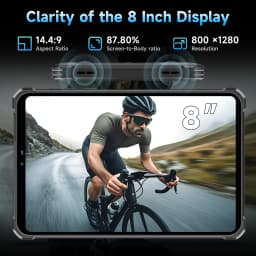OUKITEL RT3 Plus Rugged Android 15 Tablet, 16GB+128GB 1TB Expandable Waterproof Tablets, 8 Inch HD Display, 1100mAh Battery