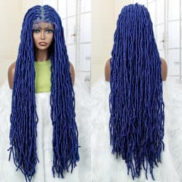 36 Inches Red Colored Super Long Synthetic Full Lace Braids Wigs Locs Dreadlock Knotless Box Braided Wigs for Afro Black Women