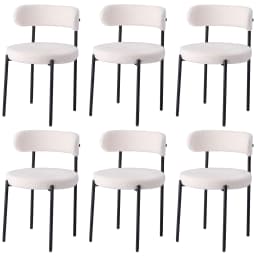 EGOONM 2/4/6Pcs Nordic Style Dining Chairs Upholstered Kitchen Chairs with Teddy Velvet Chair Home Dining Room Kitchen Chairs