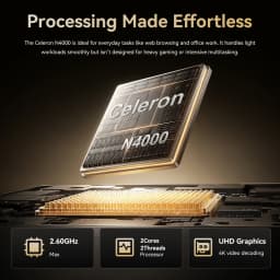 HYPERSTRIX 15.6" Laptop, Celeron N4000, 8GB RAM 256GB SSD, Full HD 1080P Display, Dual-Band WiFi, Mini HDMI, Lightweight Slim Silver Notebook for Business, School, Home