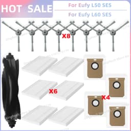 Fit For Eufy Clean L50, L50 SES, L60, L60 SES, L60 Hybrid, G50, G50 Hybrid Accessories Parts Roller Side Brush Filter Dust Bag