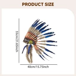 American Chief Indian Native Feather Headdress Decoration Prop for Celebrations Carnivals Themed Party Dance Show Halloween