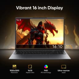 HYPERSTRIX 16' Laptop Computer Core I5 (up to 3.6GHz) 16GB RAM, 512GB SSD, Notebook PC, 1920 X 1200 FHD 16:10 Display, with BT5.0 Wi-Fi, USB A, HDMI, RJ45, Backlit Keyboard