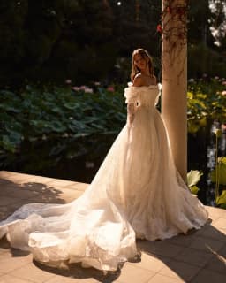 Sharon Said 2026 A-Line Princess Off White Lace Wedding Dress With Jacket Vintage Square Collar Bride Gown SW119 Customized
