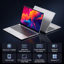 LENO 14.1" Laptop Ultra Slim Intel Core i7 8650U Windows 11 32GB 2TB Gaming Computer PC Gamer Portable Notebook Office Study Work 1080P HD