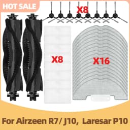 Compatible For Airzeen R7/ J10, Laresar P10 Vacuum Parts Main Side Brush Filter Mop Cloth Replacement Accessories