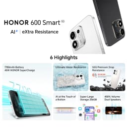 HONOR 600 Smart 5G ,EU Version, 5G Smartphone,6.87 inches Eye Comfort LCD Display,7700mAh Battery,IP64,Dual Card,HONOR Smartphone