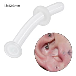 1PC Glass Nose Stud Transparent Glass Straight Nose Ring Retainer Holder Nose Hoop Ring Body Piercing Jewelry