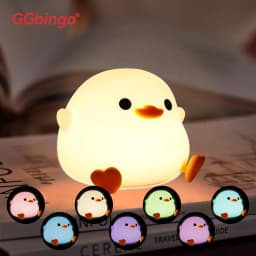 GGbingo Rechargeable Cute Capybara Night Light Novelty Dimmable Nursery Nightlight Touch Lamp Silicone Pat Lamp for Kids Room
