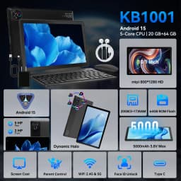 URAO 10.1 Inch Android 15 Tablet PC 20GB RAM 64GB ROM A333 Five Core Processor HD Display WiFi Tablet Computer with Keyboard Mouse Optional Portable Tablet for Study Entertainment UK Local Stock Tax Included