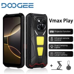 DOOGEE V Max Play Projector Rugged Phone 16GB+512GB 20500mAh 200MP Smartphon 5G 6.78" Display Dual Camping Lights Android 15 NFC