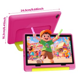 Kids Tablet 10.1 Inch Android 16 Tablet PC 20(3+17)GB RAM 64GB ROM A333 Five‑Core HD LCD Display 5000mAh Children Learning Tablet Only Tablet No Accessories Pink Green