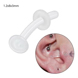 1PC Glass Nose Stud Transparent Glass Straight Nose Ring Retainer Holder Nose Hoop Ring Body Piercing Jewelry