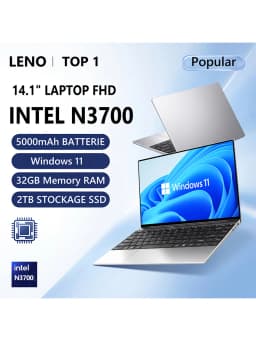 2026 Portable 14.1 Inch Laptop Computers 16GB RAM 512GB 1TB 2TB SSD Intel N3700 Notebook Windows 11 Office Study Game PC Laptop