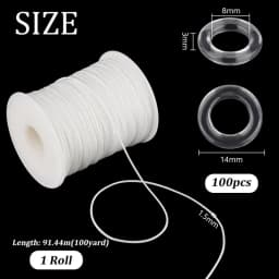 1.5mm 100 Yards Black Nylon Cord Wind Chime Cord Replacement Braided Lift Shade Blind String for Windows Roman Rollers Repair