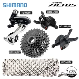 Shimano Acera Altus M360 24S Groupset 3x8 Speed M315 Shifter M310 Derailleur HG31-8 Cassette 8S K7 HG70 HG41Chain 112 Links