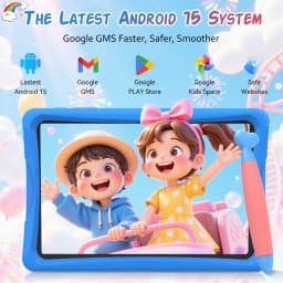 KINGRID K10 Kids Tablet 10'' Android 15 4GB RAM+8GB Expandable 64GB ROM 5G WiFi Widevine L1 5000mAh Kids Tablet PC Tablet Android Parental Control