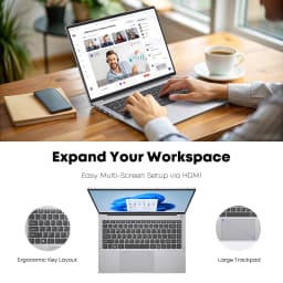 HYPERSTRIX Laptop Computer, 15.3" FHD IPS 100% SRGB, Intel Core I5 (Up to 3.6GHz), 24GB RAM 512GB SSD, Silver – Business & Student Notebook PC