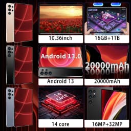 2026 Global New 10.36 inch tablet Android 13 Pad 16GB 1TB 14 core2 4K HD 5G WIFI Bluetooth 20000mAh tablets