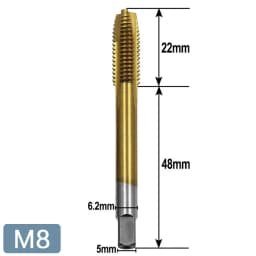 1/5/7pcs HSS Tap Set Hand Thread Screw Taps M3 M4 M5 M6 M8 High Hardness Titanium Coated Threading Tools for Metalworking