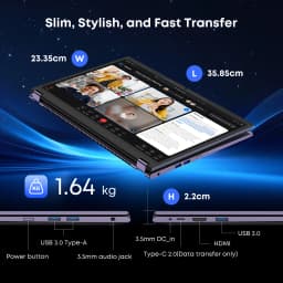 HYPERSTRIX 15.6 Inch 2-in-1 Touchscreen Laptop, 360° Flip Convertible Notebook, Core M3-8100Y, 16GB RAM 512GB SSD, FHD IPS Display, WiFi 5, BT 5.1, Lightweight Computer for Work, Study & Travel