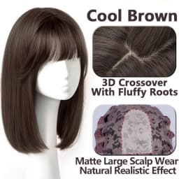 Shoulder Layered Synthetic BOB Wig With Transparent Lace Front Straight Heat Resistant Wig Hair For Women Daily Cosplay Party