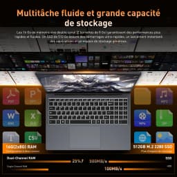 HYPERSTRIX 16" Core I5 Laptop, 16GB RAM, 512GB SSD, MS Office 2024, IPS(1920 * 1200) 16:10 Display, Win 11 Pro Notebook Computer with BT5.0 Wi-Fi, 3*USB A, HDMI, RJ45, Backlit Keyboard, Space Grey