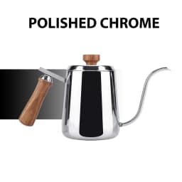 350/600ml Stainless Steel Drip Coffee Pot  Nonstick Gooseneck Drip Coffee Pot Wooden Handle Coffee Pot with Thermometer