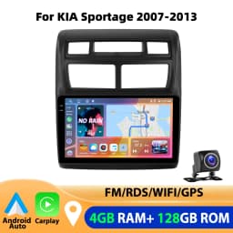 Podofo 4GB+64GB 9'' Car Radio Wireless Carplay Android Auto Multimedia Video Player Mirror Link GPS For KIA Sportage 2007-2013