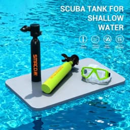 SMACO Mini Scuba Tank 0.5L Portable Diving Tank 200Bar For 16ft Depth Diving + 4500Psi Electric PCP Air Compressor AC DC Power