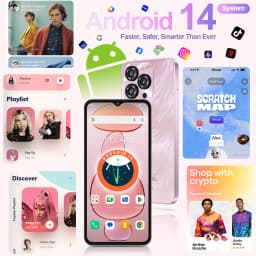 OUKITEL C3 Android 14 Cell Phone Unlocked-5000mAh Battery, 6.52'' Waterdrop Screen-16GB RAM+64GB/TF 1TB ROM Smartphone